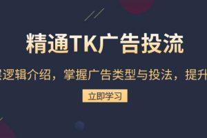 （13641期）精通TK广告投流：底层逻辑介绍，掌握广告类型与投法，提升效果