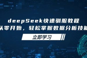 （14536期）deepSeek快速驯服教程，从零开始，轻松掌握数据分析技能