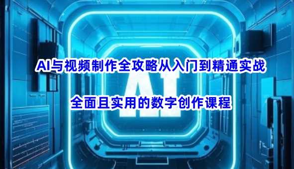 AI与视频制作全攻略从入门到精通实战,全面且实用的数字创作课程(更新3月)