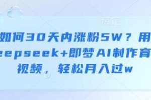 如何30天内涨粉5W？用deepseek+即梦AI制作育儿视频，轻松月入过w