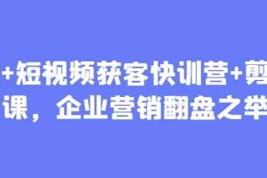 AI+短视频获客快训营+剪辑课，企业营销翻盘之举