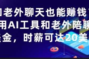 和老外聊天也能挣钱？利用AI工具和老外陪聊挣美金，时薪可达20刀