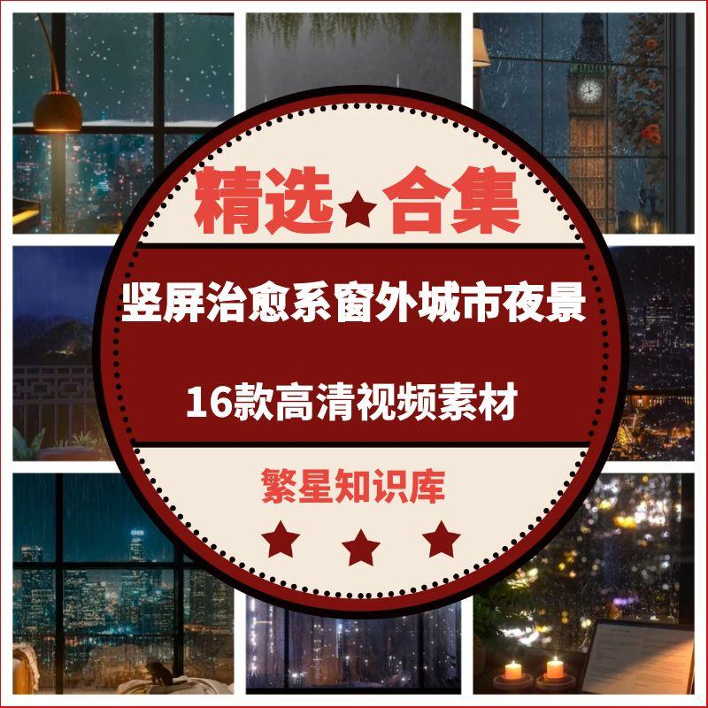 200款竖屏治愈系窗外城市夜景雨雪风景素材直播助眠视频实拍