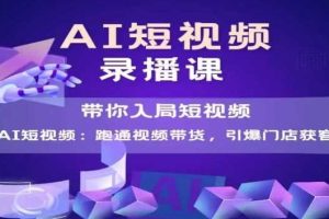 AI短视频爆款，带你入局短视频，跑通视频带货，引爆门店获客