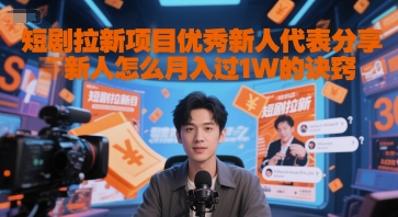 短剧拉新项目优秀新人代表分享新人怎么月入过1W的诀窍