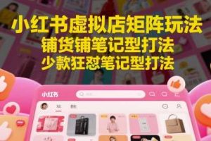 小红书虚拟店矩阵玩法，铺货铺笔记型打法，少款狂怼笔记型打法（更新）