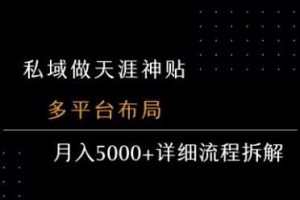 私域做天涯神贴 多平台布局 月入5k+详细流程拆解
