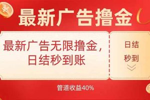 （15519期）最新广告无限撸金，日结秒到，管道40%