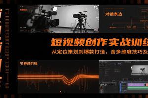 短视频创作实战训练营：从定位策划到爆款打造，含多维度技巧及AI助力