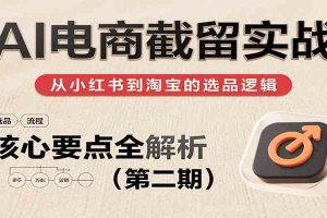 AI电商截留实战，小红书、淘宝等电商平台选品思路及核心要点（第二期）