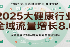 2025大健康行业全域流量增长8.0，从流量获取到私域沉淀完整商业闭环