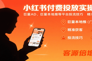 小红书付费投放实操课：巨量AD、巨量本地推等平台投流技巧精准获客