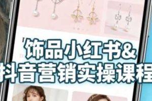 抖音+小红书饰品卖货：货源、开店、内容全教会，让新手快速掌握饰品线上营销全流程，轻松开启变现路