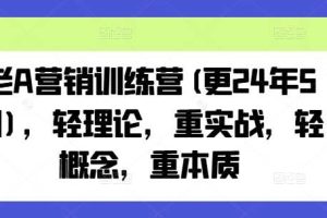 老A营销训练营(更25年10月)，轻理论，重实战，轻概念，重本质