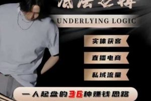 一个人起盘的底层逻辑，私域流量-直播电商-实体获客，一人起盘的36种賺钱思路
