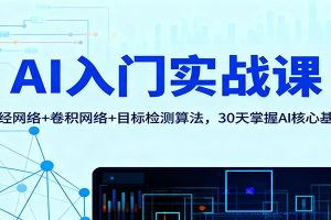 AI入门实战课：神经网络+卷积网络+目标检测算法，30天掌握AI核心基础