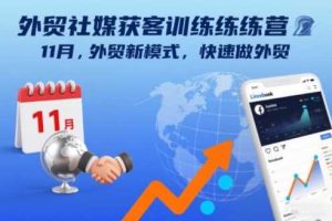 外贸社媒获客训练营11月，外贸新模式，快速做外贸