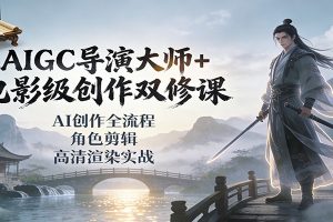 AIGC导演大师+电影级创作双修课：AI创作全流程、角色剪辑、高清渲染实战