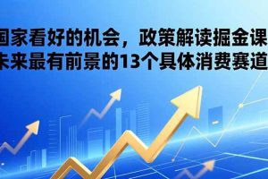 (17003期)某付费文章:国家看好的机会,政策解读掘金课,未来最有前景的13个具体消费赛道