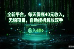 最新看广平台，每天保底30-4米，无脑项目，自动挂G解放双手【揭秘】