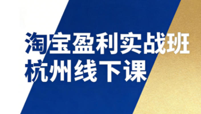 淘宝盈利实战班杭州线下课12月26-28日（音频+字幕），帮你掌握SOP流程+12门核心技术